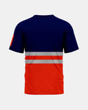 Hi - Viz Reflective Tape T-Shirt (Neon Orange/Navy 1)