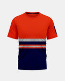 Hi - Viz Reflective Tape T-Shirt (Neon Orange/Navy 2)