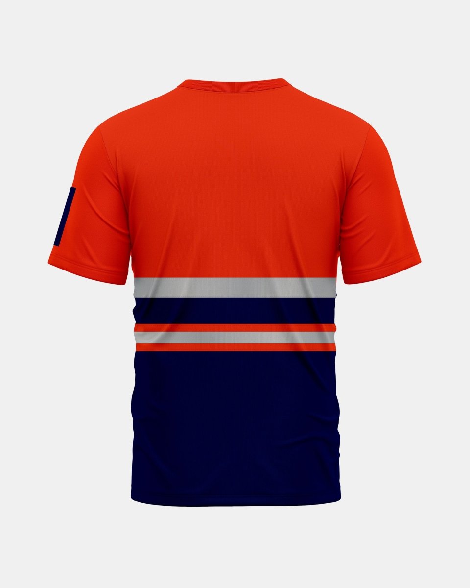 Hi - Viz Reflective Tape T-Shirt (Neon Orange/Navy 2)