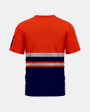 Hi - Viz Reflective Tape T-Shirt (Neon Orange/Navy 2)