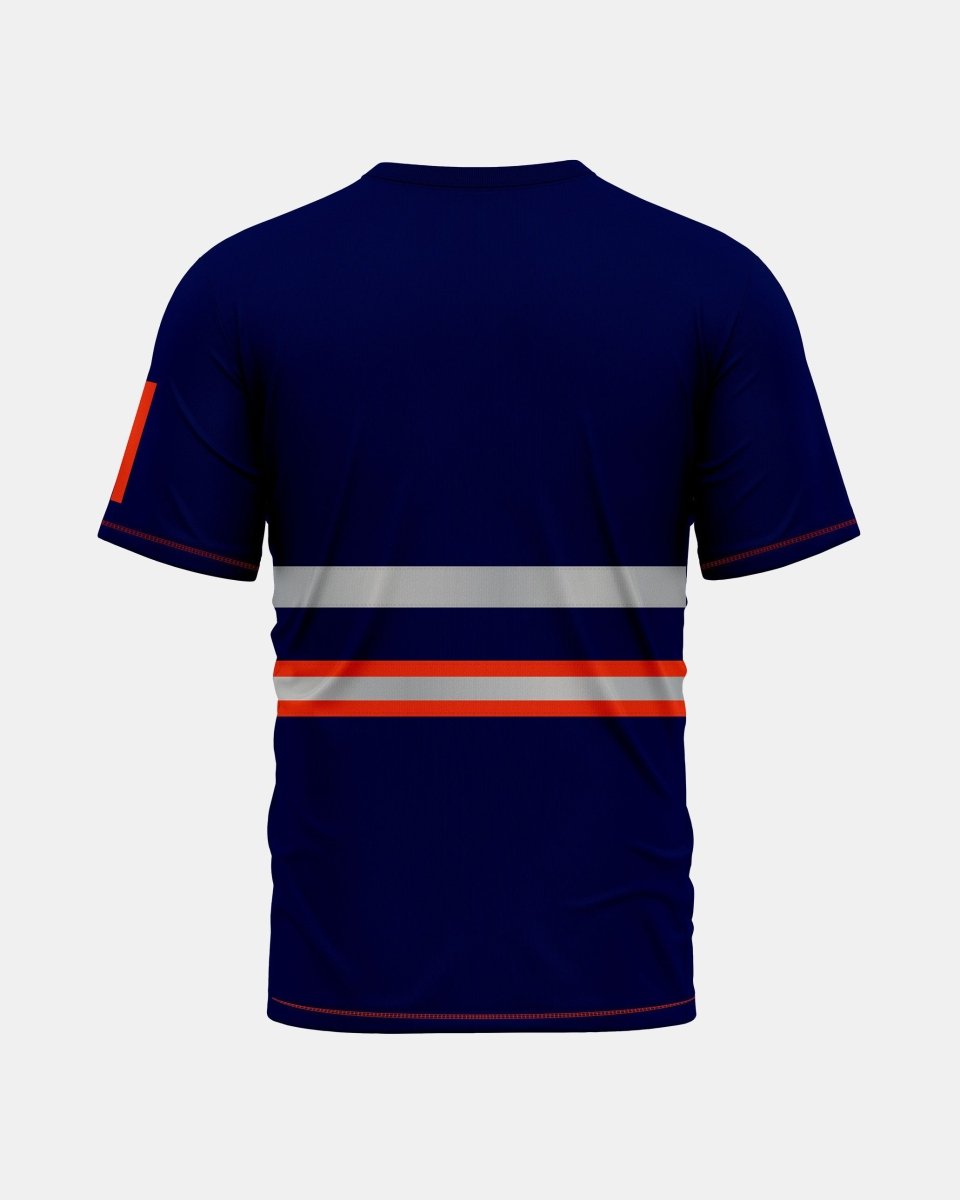 Hi - Viz Reflective Tape T-Shirt (Neon Orange/Navy 3)