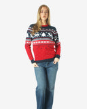 Hoho Reindeer Tree Navy Womens Xmas Jumpers