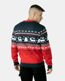 Hoho Reindeer Tree Navy Xmas Jumpers