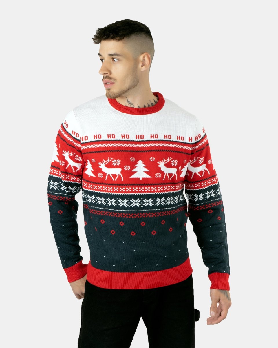 Hoho Reindeer Tree Red Xmas Jumpers