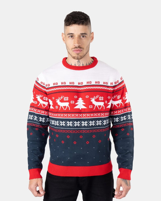 Hoho Reindeer Tree Red Xmas Jumpers - Noroze