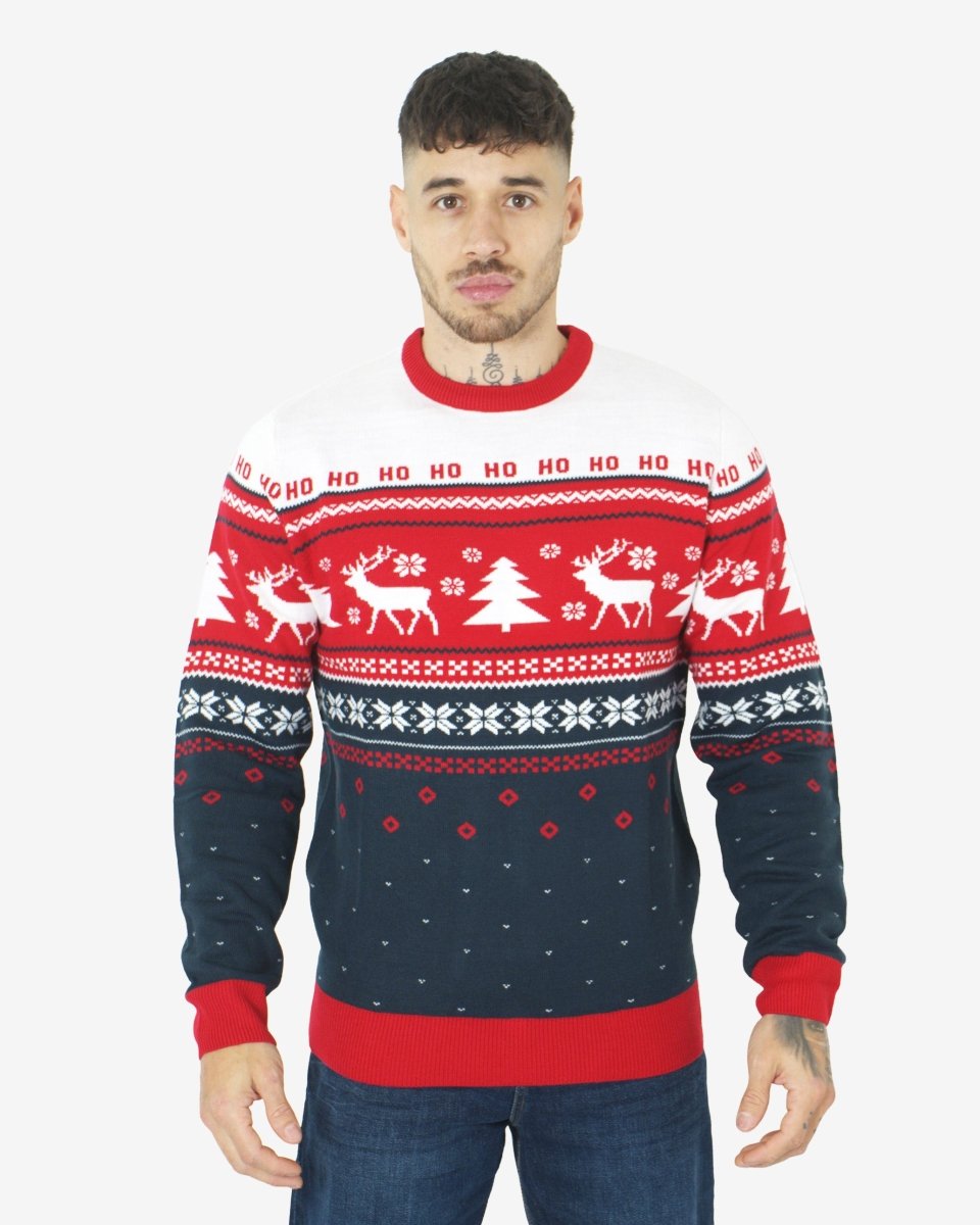 Hoho Reindeer Tree Red Xmas Jumpers