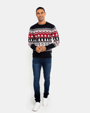 Hoho Snowman Penguin Navy Festive Jumper