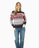 Hoho Snowman Penguin Navy Festive Womens Jumper