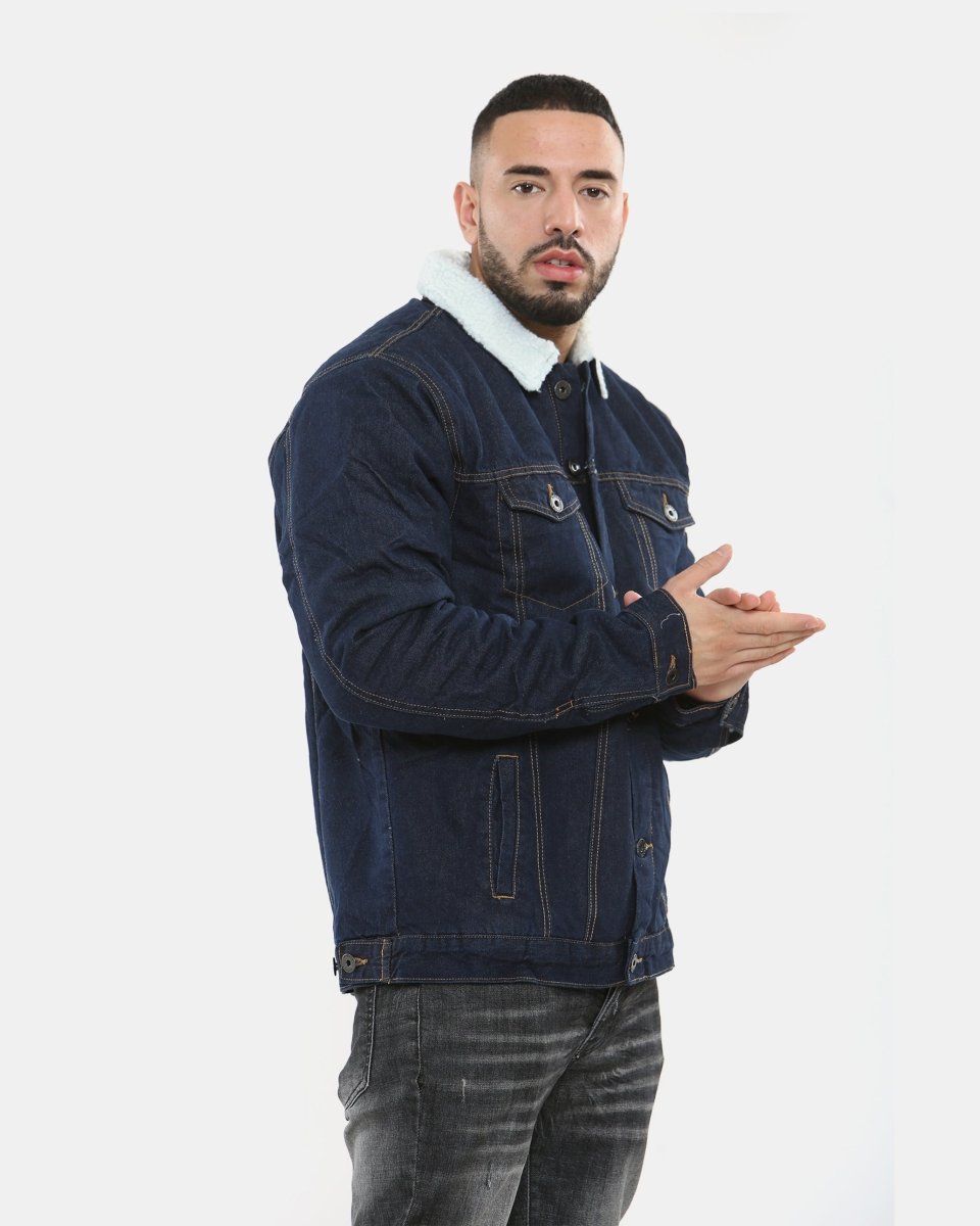 Indigo Sherpa Lined Denim Jacket