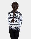 Jumping Reindeer Black Kids Xmas Jumper