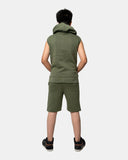 Khaki Boys Gilet Sleeveless Hoodie
