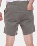 Khaki Elasticated Waist Cotton Casual Shorts