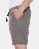 Khaki Elasticated Waist Cotton Casual Shorts