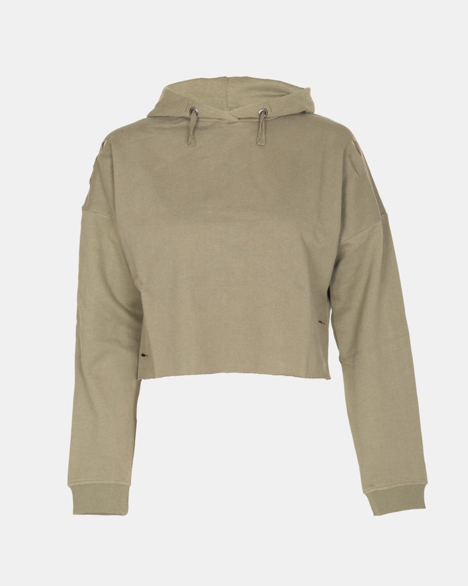 Khaki Girl's Long - Sleeve Hoodie