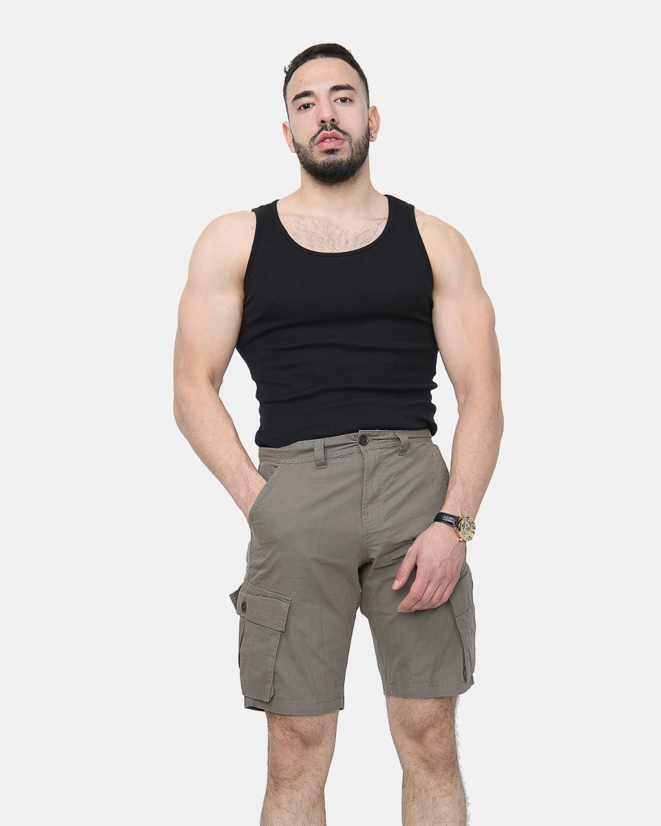 Khaki Knee Length Cargo Shorts