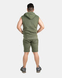 Khaki Mens S - Less Short Tracksuit Set