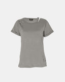 Khaki Ripped Holes Rounded Neck T-Shirt