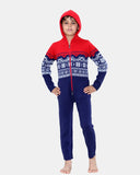 Kids Aztec Red/Navy Knitted Onesie