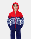 Kids Aztec Red/Navy Knitted Onesie