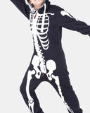 Kids Black Skeleton Fleece Onesies