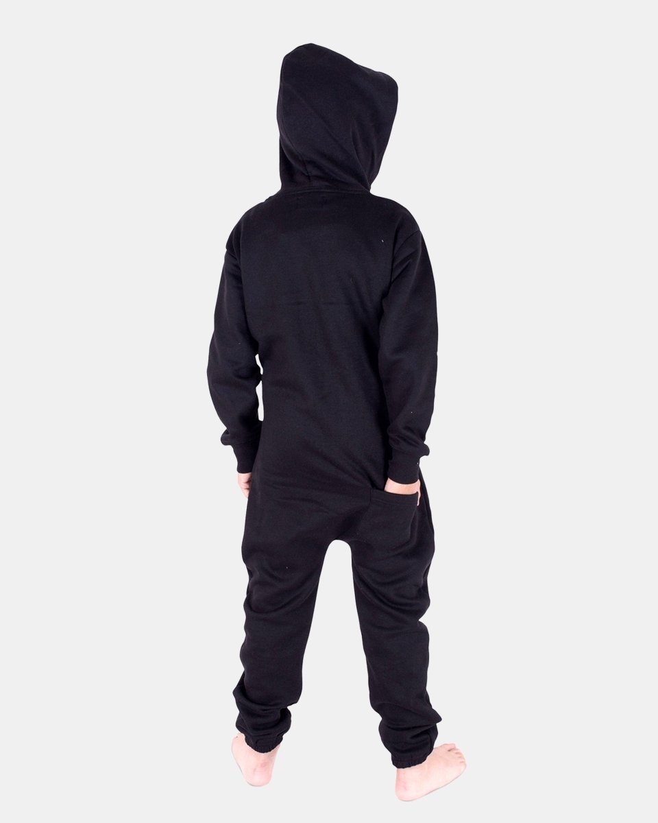 Kids Black Skeleton Fleece Onesies