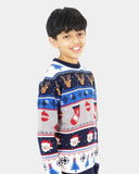 Kids Christmas Reindeer Moose Fair Isle with Baubles Stockings