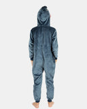 Kids Grey Shark Fleece Onesie