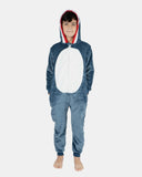 Kids Grey Shark Fleece Onesie