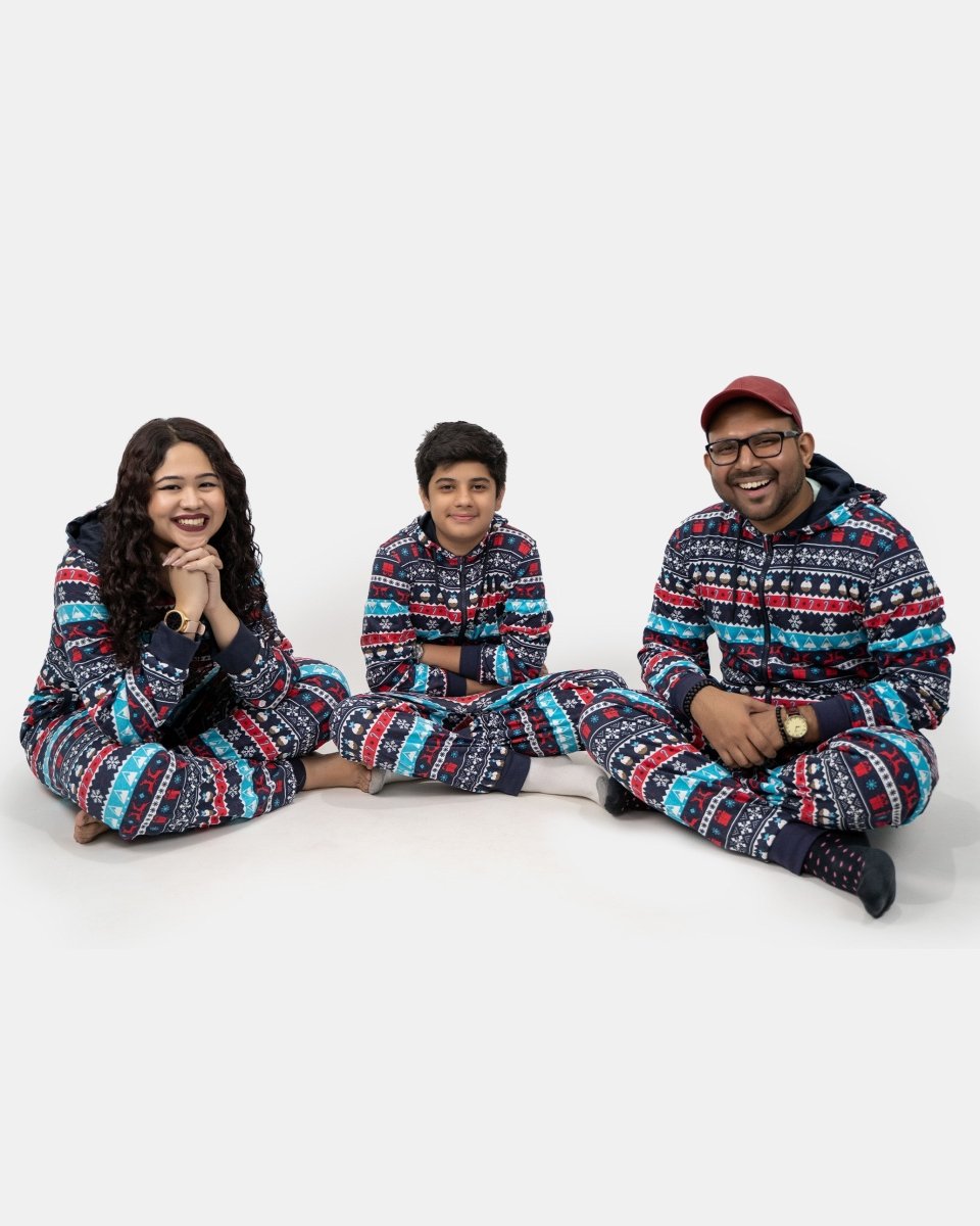 Kids Navy Loungewear Christmas Onesies