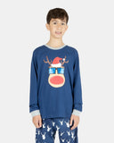 Kids Navy Rudolph Nightwear Set