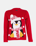 Kids Penguin Red Retro Christmas Jumper