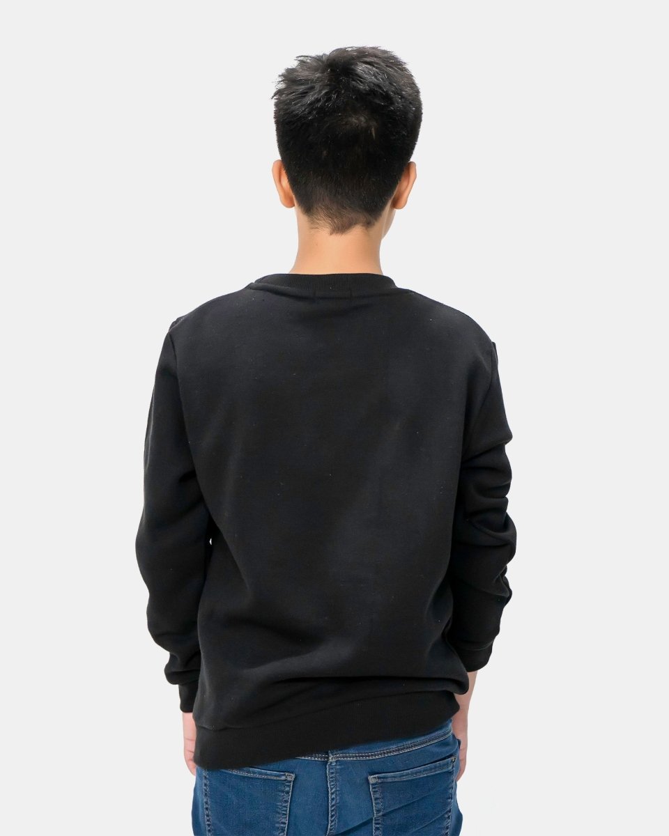 Kids Pumpkin Printed Black Sweatshirts