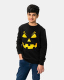 Kids Pumpkin Printed Black Sweatshirts