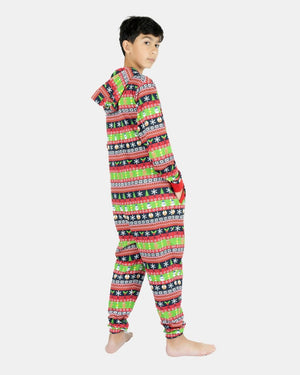 Kids Red Loungewear Christmas Onesie