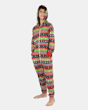 Kids Red Loungewear Christmas Onesie