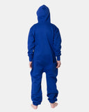 Kids Royal Blue Cozy Fleece Hooded Onesie – Unisex
