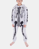 Kids Silver Grey Skeleton Fleece Onesies