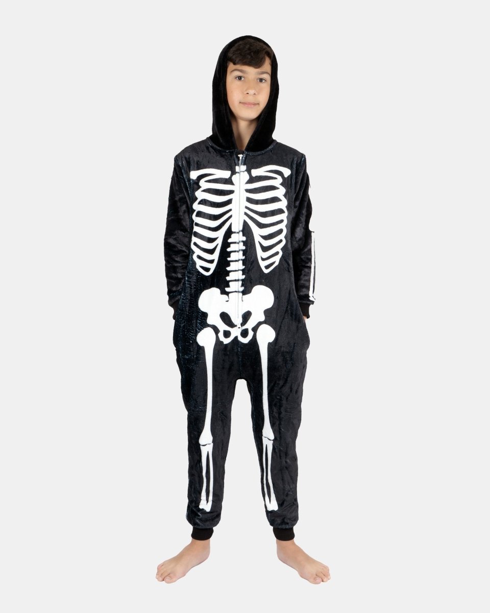 Kids Skeleton Black Halloween Onesie