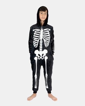 Kids Skeleton Black Halloween Onesie