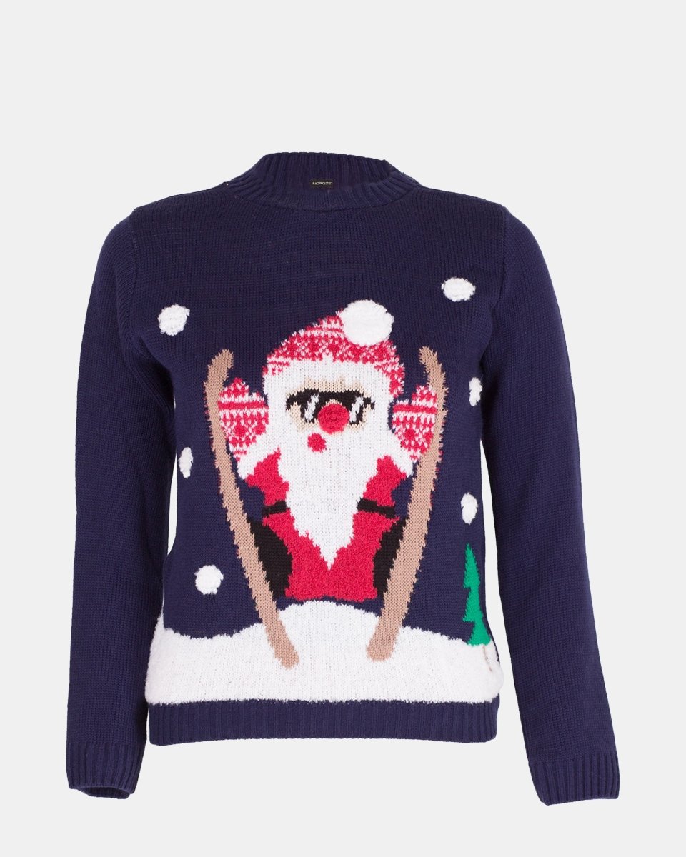 Kids Snowman Blue Retro Christmas Jumper