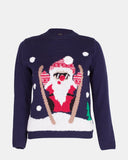 Kids Snowman Blue Retro Christmas Jumper