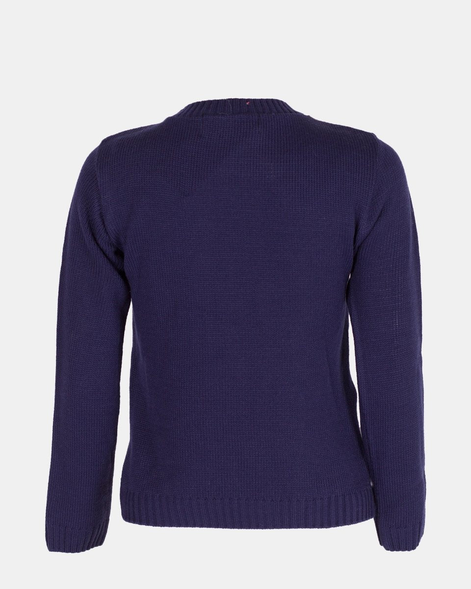 Kids Snowman Blue Retro Christmas Jumper