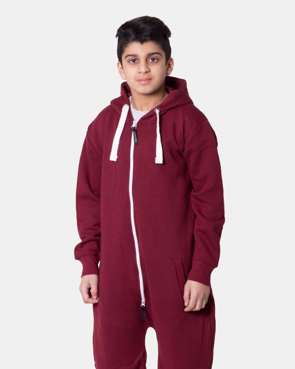 Kids Wine Cozy Fleece Hooded Onesie – Unisex