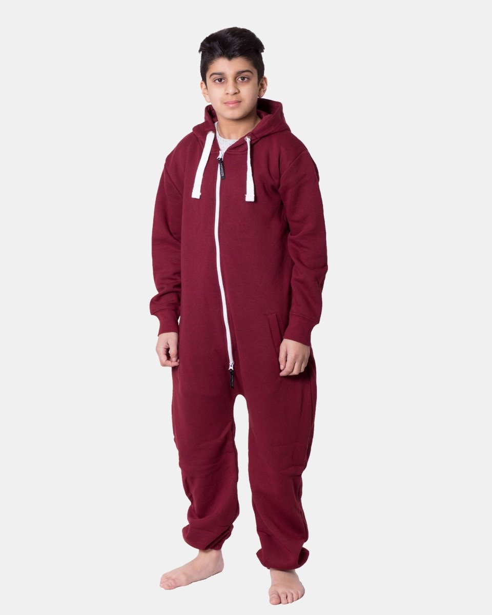 Kids Wine Cozy Fleece Hooded Onesie – Unisex