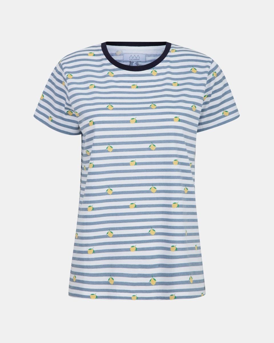 Lemon Stripe Navy Kids T-Shirt