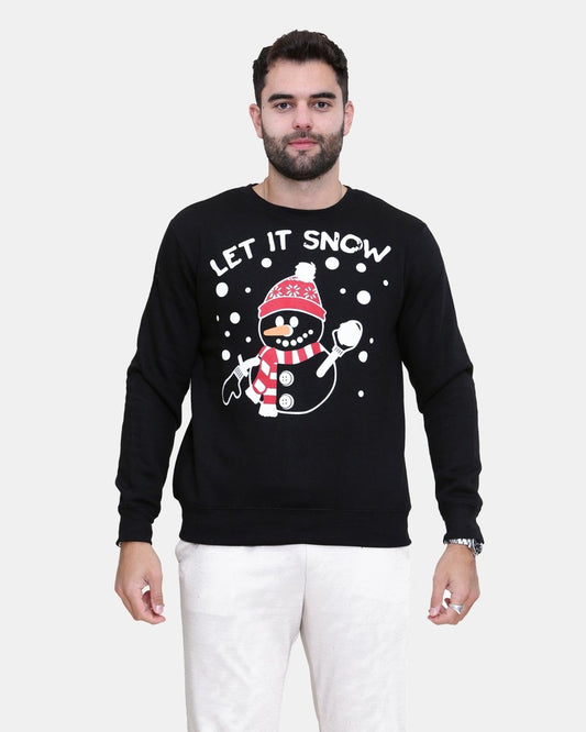 Let It Snow Black Men’s Christmas Jumper