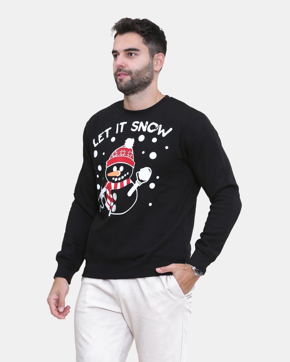 Let It Snow Black Men’s Christmas Jumper