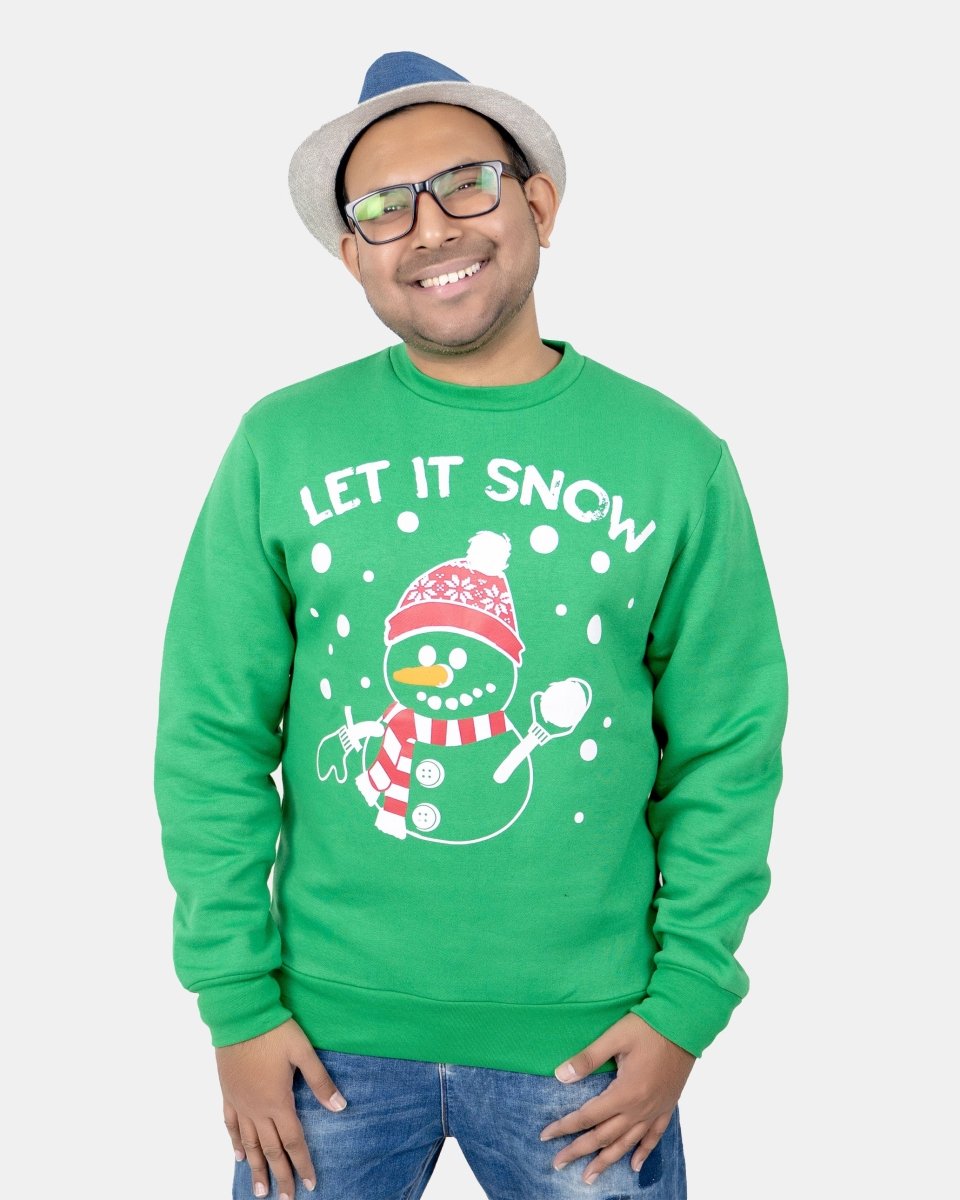 Let It Snow Green Men’s Christmas Jumper