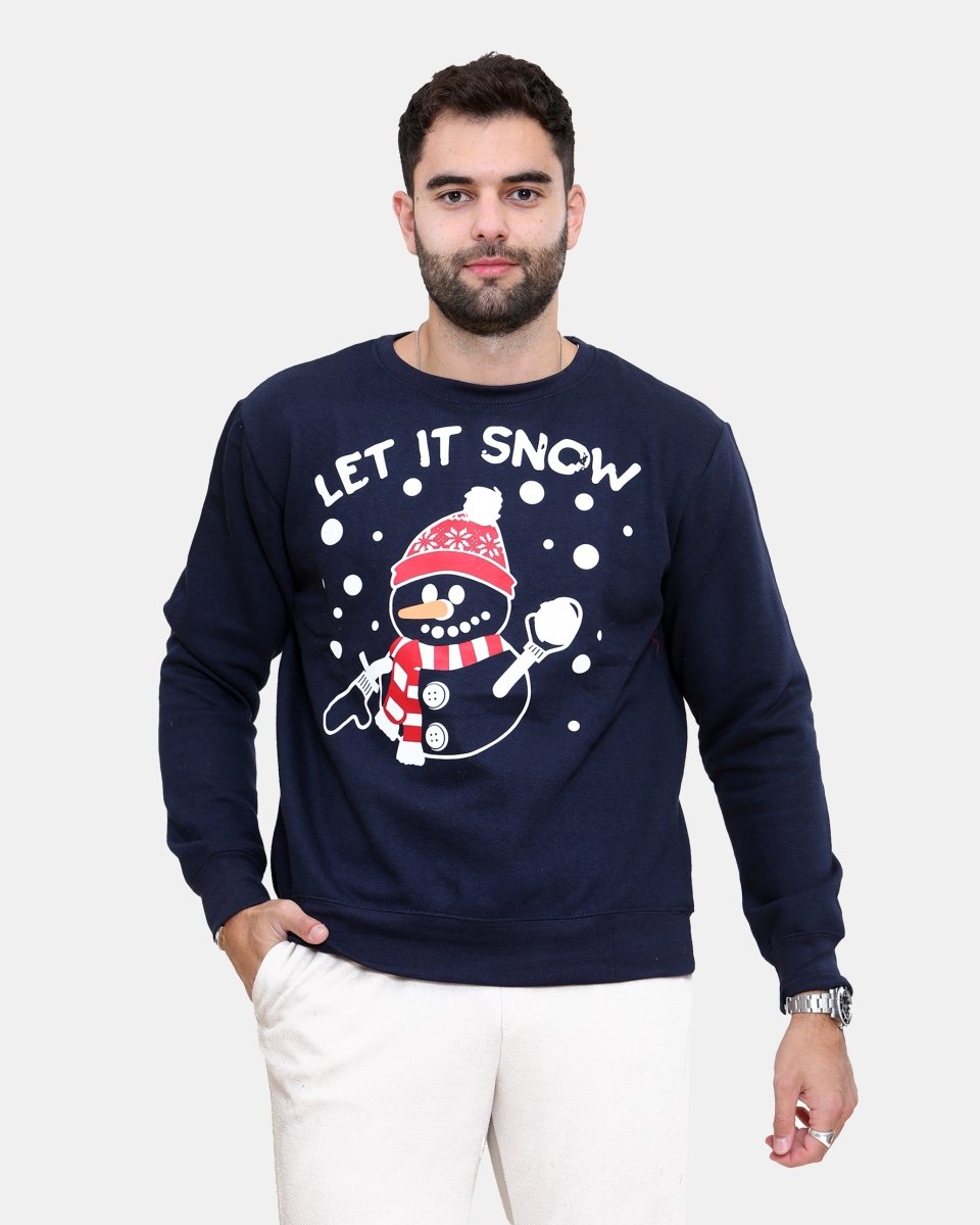Let It Snow Navy Men’s Christmas Jumper