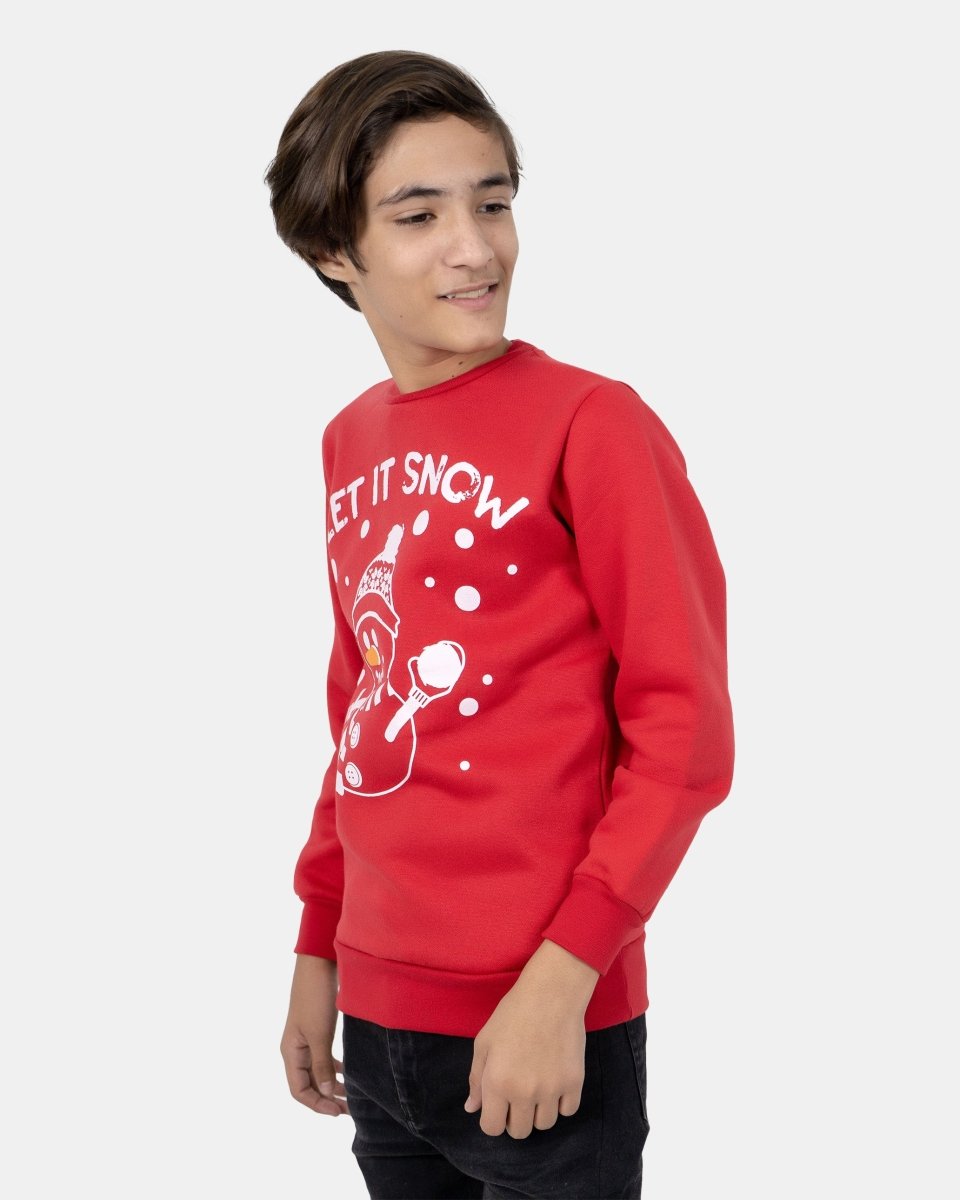 Let It Snow Red Kids Christmas Jumper